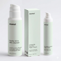Two bottles of ecenci skincare products on a white background